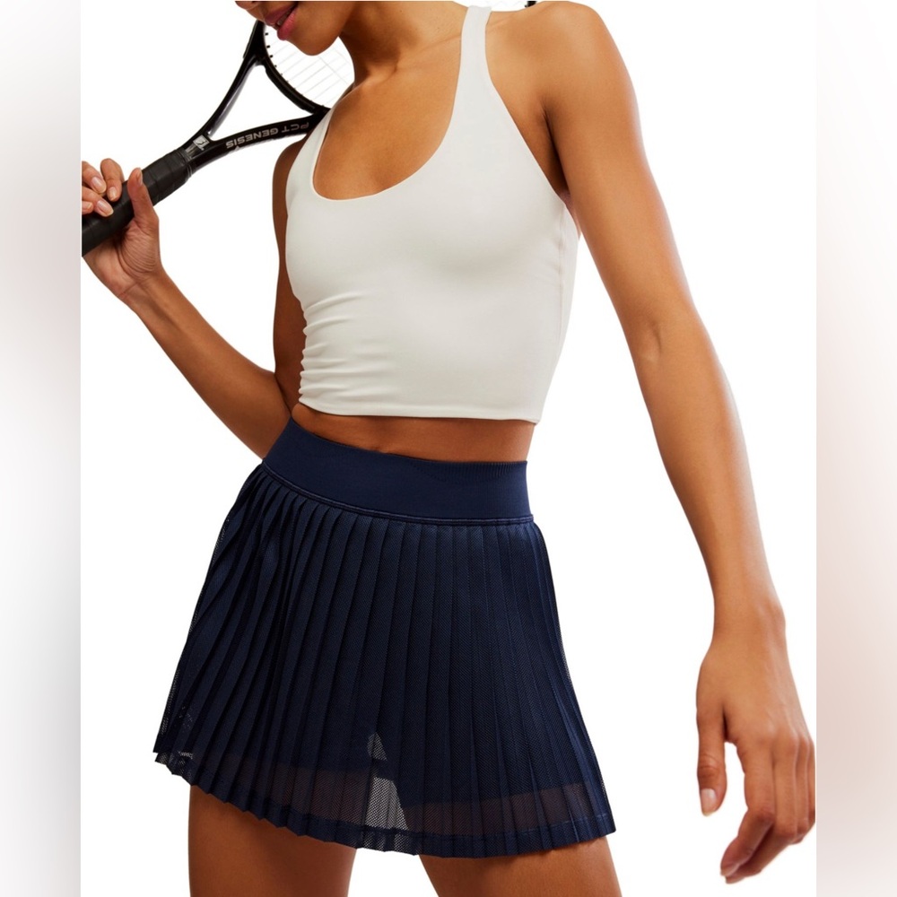 Free People Movement X FP Rally Ruffle Mini Skort in Navy Blue ~ Size XL ~ NWT - Picture 3 of 16